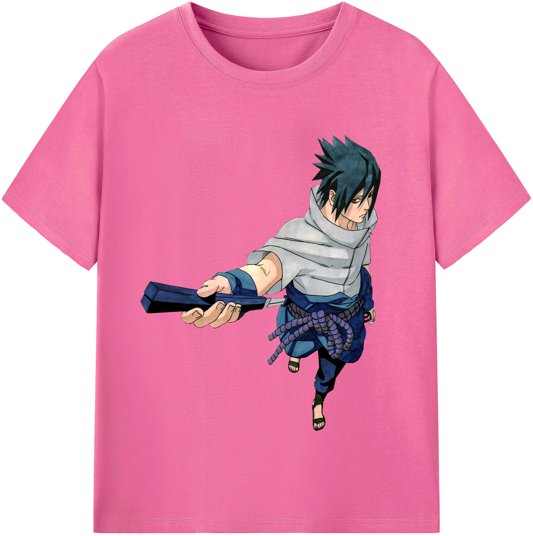 （画像用） NARUTO -ナルト- うちは サスケ Uchiha Sasuke レディースカジュアルプリントTシャツ（綿100％）